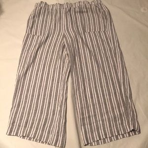 Time And Tru Linen Blend Striped Wide Leg Pull On Pants Women’s Size XXXL (22)